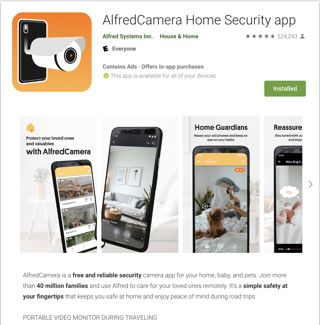 Alfred store cctv app